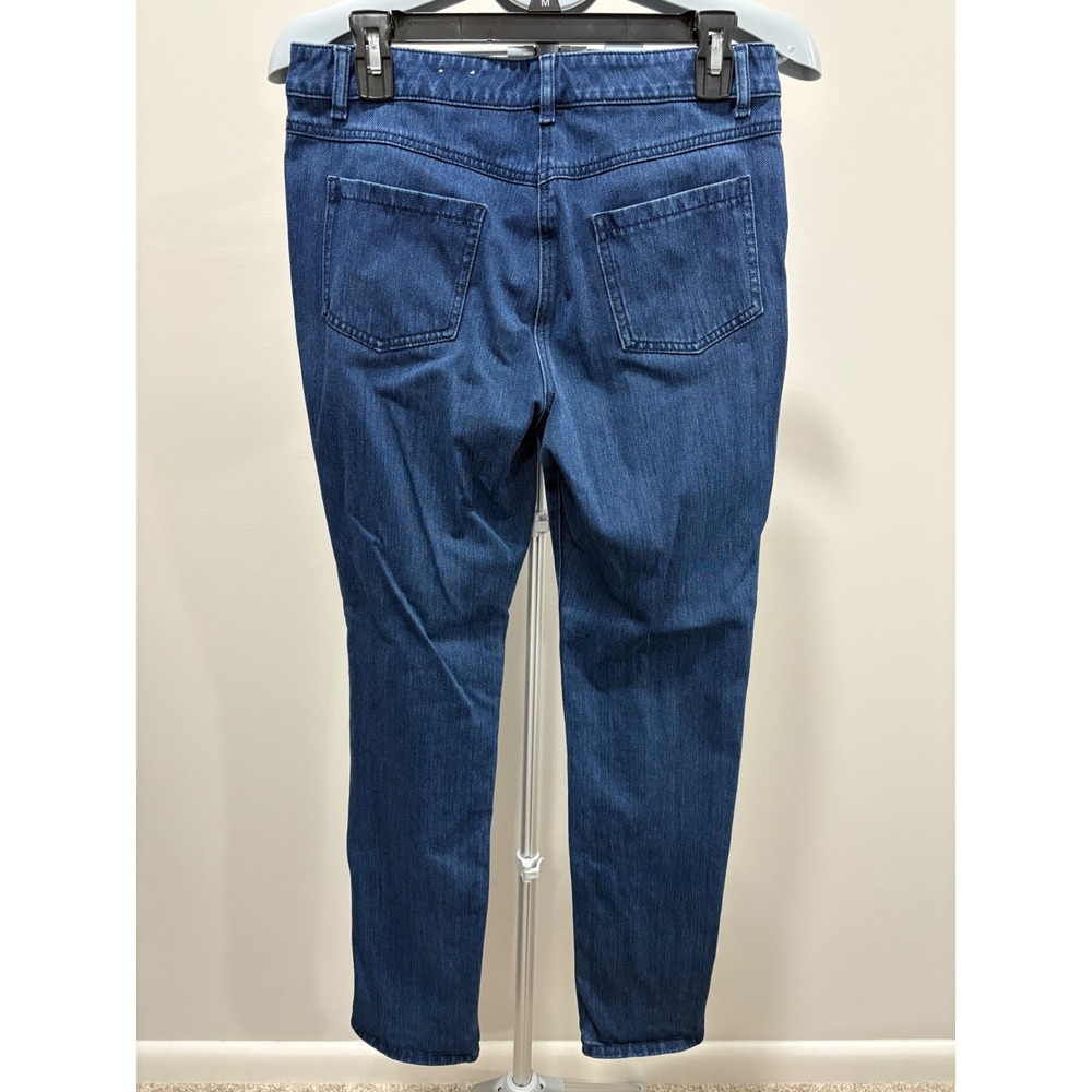 J McLaughlin Lexi Jeans Size 8 Dark Denim Stretch Gold Button Slim Fit 30" - Picture 2 of 8